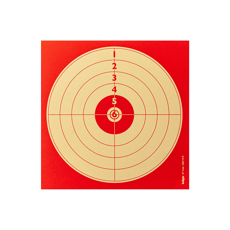 Cibles carton rouges 14x14 cm par 100 - TOM-Airgun