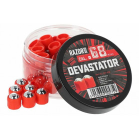 40 Billes acier Devastator .68 rouges Razor Gun