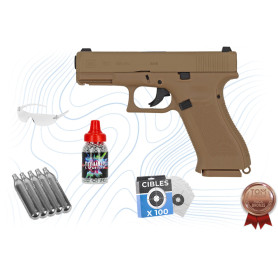Pack Bronze Pistolet Glock 19 X cal BB 4.5 mm à culasse fixe Umarex
