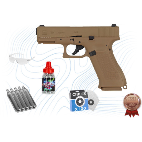 Pack Bronze Pistolet Glock 19 X cal BB 4.5 mm Umarex