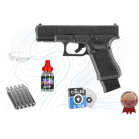 Pack Bronze Pistolet Glock 19 Gen 5 MOS CO2 4.5mm BBs Umarex
