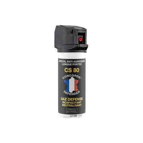 Bombe aérosol Gaz CS80 50ML Concorde Defender