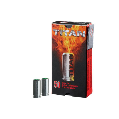 Lot de 50 cartouches à blanc 9mm PAK TITAN