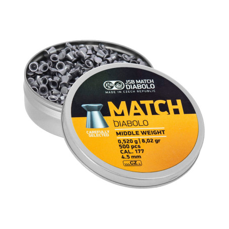 500 plombs Match Middle Weight 4.50 mm 8.02 grains JSB