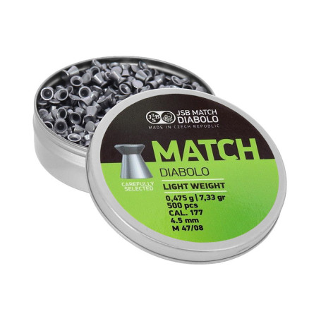 500 plombs Match Light Weight 4.50 mm 7.33 grains JSB