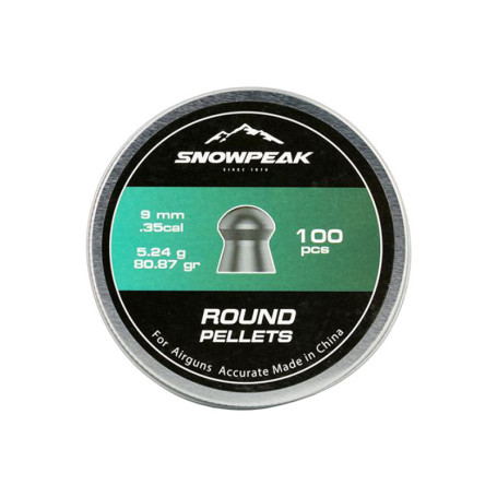 100 Plombs Snowpeak dômés Calibre 9 mm