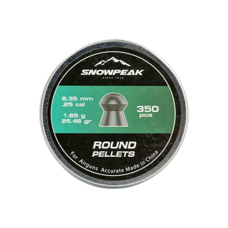350 Plombs dômés Snowpeak Calibre 6.35 mm