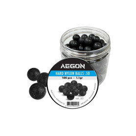 Lot de 100 Billes durcies nylon calibre .50 Aegon