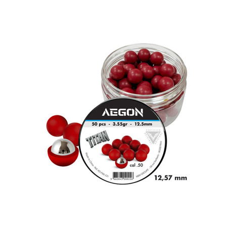 Boîte de 50 billes Titan .50 cœur acier Aegon