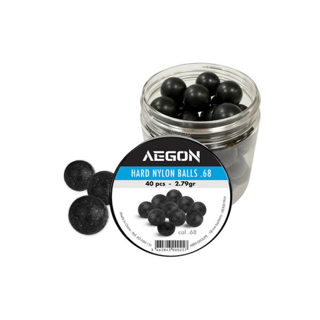 Lot de 40 Billes durcies nylon calibre .68 Aegon