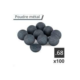 100 billes caoutchouc métal calibre .68 Rubber Steel