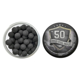 Lot de 100 Billes caoutchouc métal .50 Rubber Steel