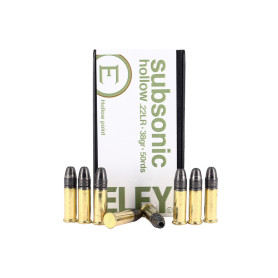 Cartouches .22LR Subsonic Hollow ELEY 38gr | Munition Silencieux