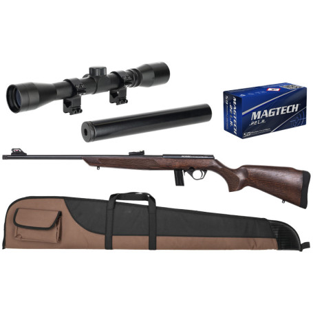 Pack Carabine 22LR ROSSI 8122 Bois + Lunette 4x32 | Tir Loisir